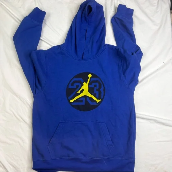 Air Jordan Hoodie Boys XL Blue Long Sleeve Jumpman Pullover L030125 - Picture 1 of 6